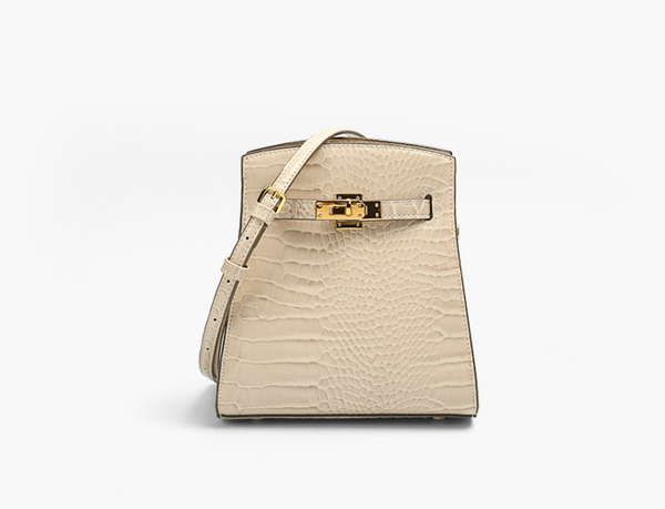 Elegant Small Size Crossbody Bag 簡約梯形鱷魚紋包